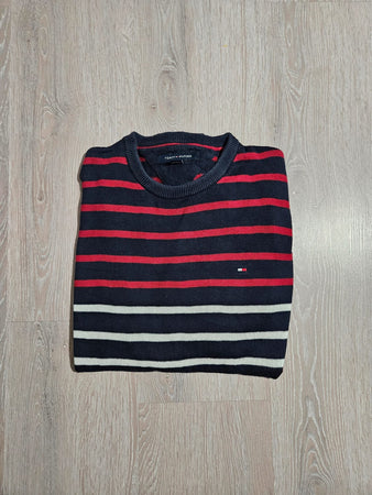 🛒Pull Tommy Hilfiger XS rayures bleu marine, rouge et blanc🛒