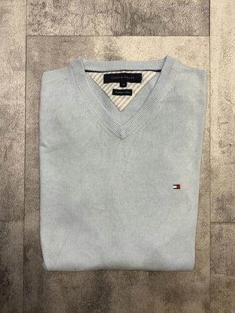 🛒Pull col V Tommy Hilfiger XS bleu ciel🛒
