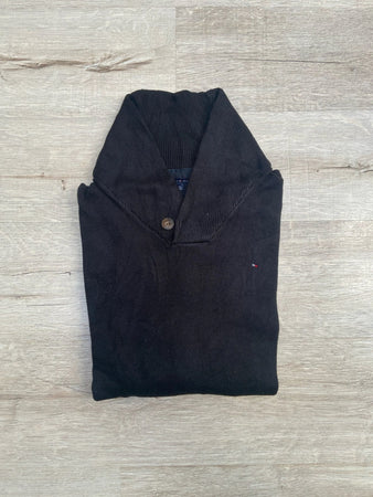 🛒Pull Tommy Hilfiger XL Noir Col Châle🛒