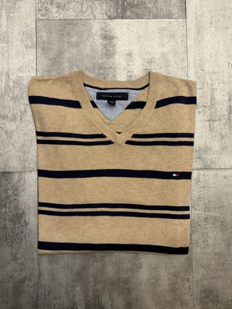 🛒Pull Tommy Hilfiger Beige et Bleu Marine Taille L🛒