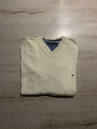🛒Pull Tommy Hilfiger XL Crème Col V🛒